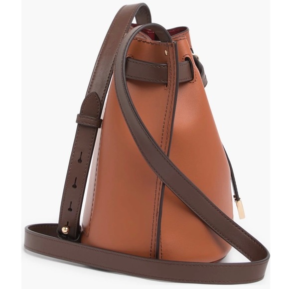 Marc Jacobs Renegade Color Blocked Brown Leather Bucket Bag Crossbody - Picture 3 of 16